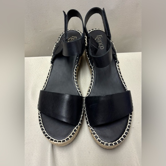 FrancoSarto “PATRA, BLACK LE Platform Wedge Espadrille Size 10 - Picture 1 of 6